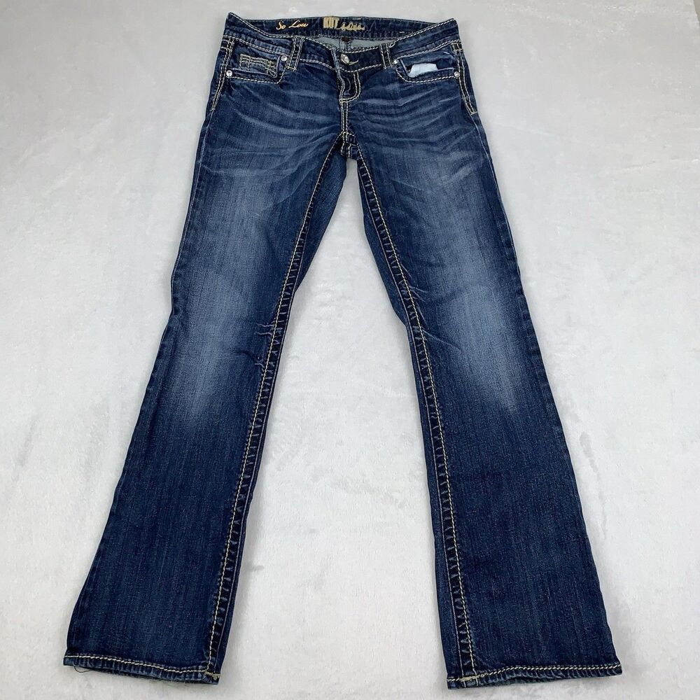 Kut From the Kloth Boot Cut Jeans Women's Size 4 (30”) So Low Embroidered Pocket